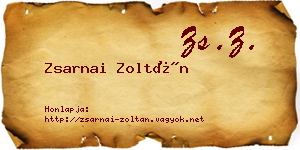 Zsarnai Zoltán névjegykártya